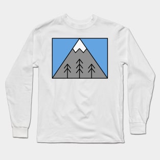 Geometric Mountain Scene Long Sleeve T-Shirt